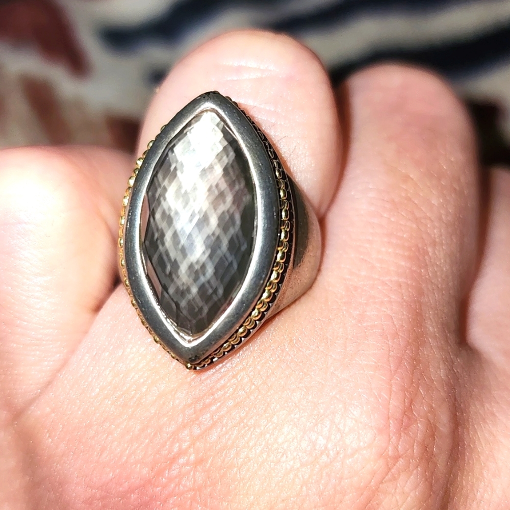 Lagos Black Mop Ring Size 7